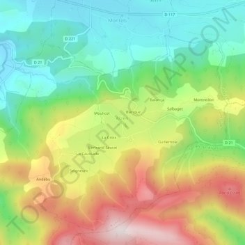 Le Communal地形图、海拔、地势