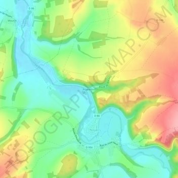 Risquetout地形图、海拔、地势