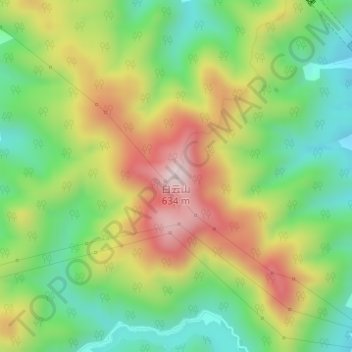 白云山地形图、海拔、地势