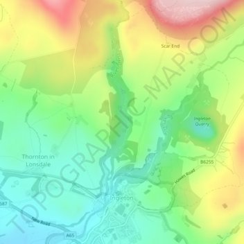 Swilla Glen地形图、海拔、地势