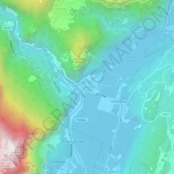Sarche地形图、海拔、地势