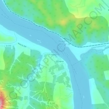 Diuquín地形图、海拔、地势