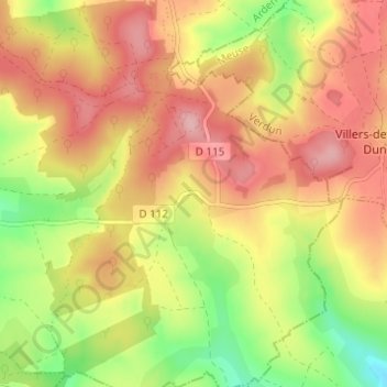 Andevanne地形图、海拔、地势