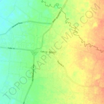 Rozo地形图、海拔、地势