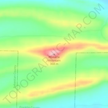 Pinnacle Mountain地形图、海拔、地势