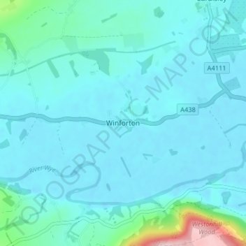 Winforton地形图、海拔、地势
