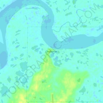 Chefornak地形图、海拔、地势