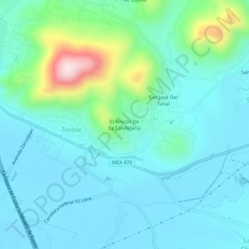 El Rincón De La Candelaria地形图、海拔、地势