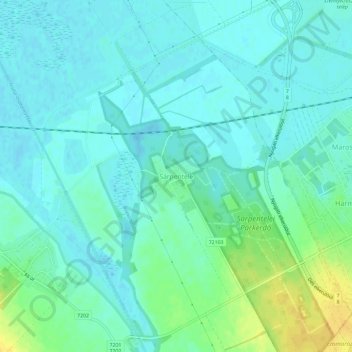 Sárpentele地形图、海拔、地势