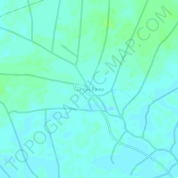 Sungai Rawa地形图、海拔、地势