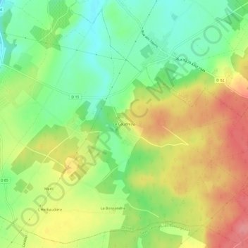 Le Gaudreau地形图、海拔、地势