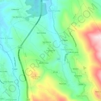 Francolisco地形图、海拔、地势