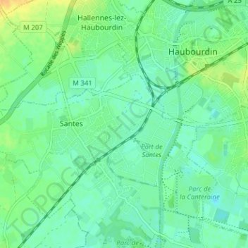 La Rache地形图、海拔、地势