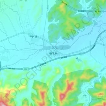 皤滩乡地形图、海拔、地势