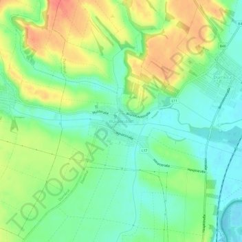 Waidendorf地形图、海拔、地势