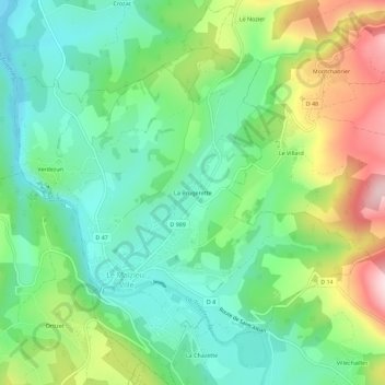 La Brugerette地形图、海拔、地势