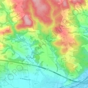 Fürholz地形图、海拔、地势