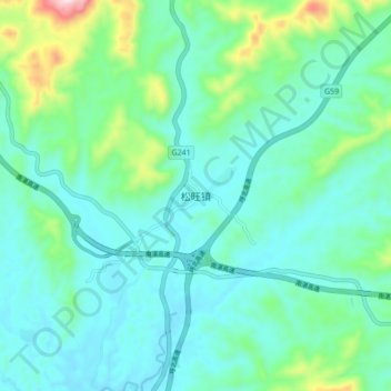 松旺镇地形图、海拔、地势