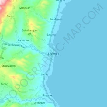 Sibonga地形图、海拔、地势