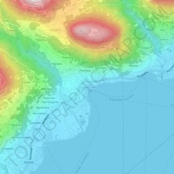 Gravedona地形图、海拔、地势