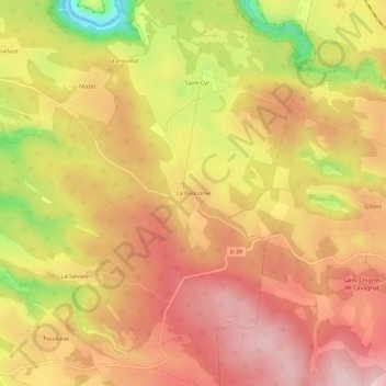 La Pannonie地形图、海拔、地势