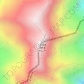 康格多地形图、海拔、地势