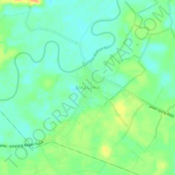 Kota Lama地形图、海拔、地势