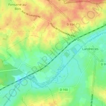 Happegarbes地形图、海拔、地势