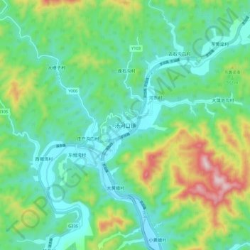 汤河口镇地形图、海拔、地势