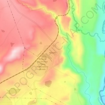 Alzada地形图、海拔、地势