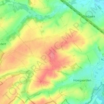 Sint-Katarina-Hauthem地形图、海拔、地势