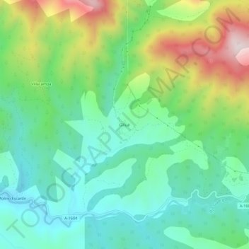Gillué地形图、海拔、地势