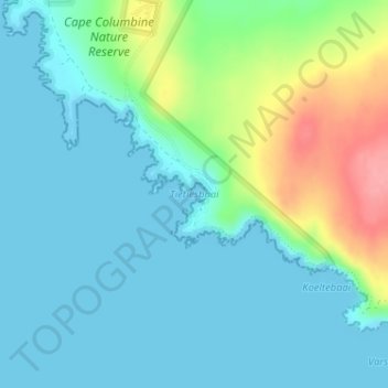 Tietiesbaai地形图、海拔、地势