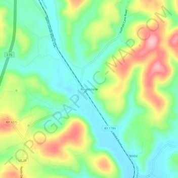 Roundstone地形图、海拔、地势