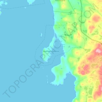 Southern Harbour地形图、海拔、地势
