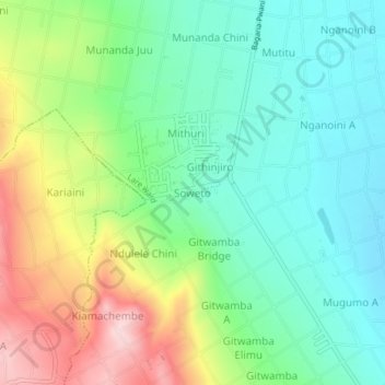 Soweto地形图、海拔、地势
