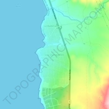 Los Quinquelles地形图、海拔、地势