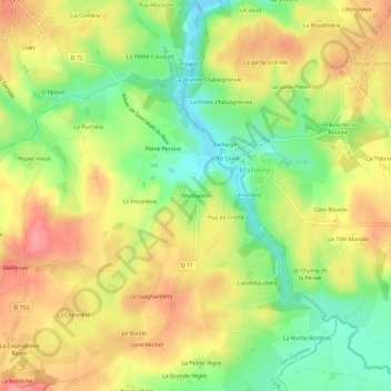 Normande地形图、海拔、地势