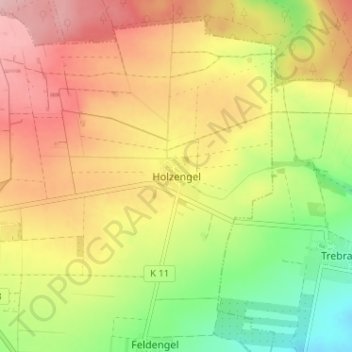 Holzengel地形图、海拔、地势