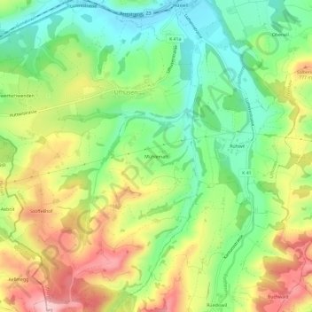 Mühlematt地形图、海拔、地势