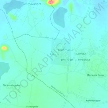 Allipur地形图、海拔、地势