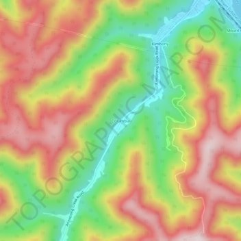 Columbia地形图、海拔、地势