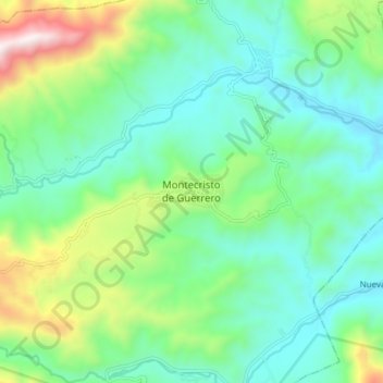 Montecristo de Guerrero地形图、海拔、地势