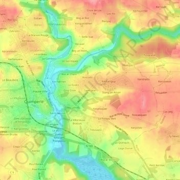Saint-Jean地形图、海拔、地势
