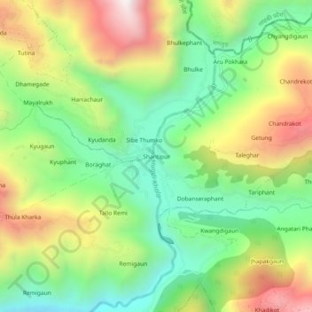 Shantipur地形图、海拔、地势