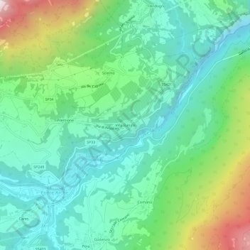 Villa Banale地形图、海拔、地势