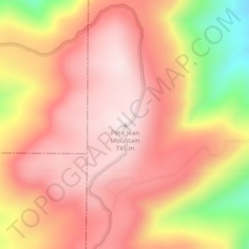Petit Jean Mountain地形图、海拔、地势