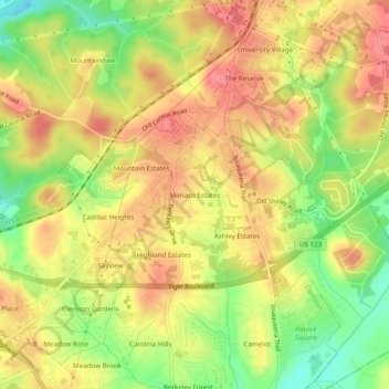 Monaco Estates地形图、海拔、地势