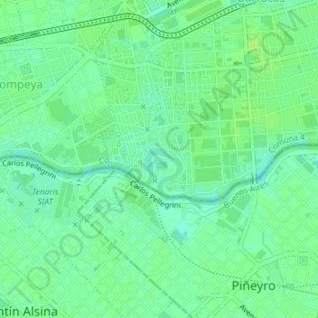 Meandro de Brian地形图、海拔、地势