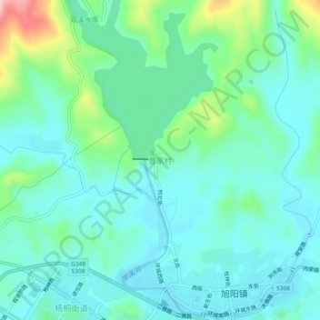 曹家村地形图、海拔、地势